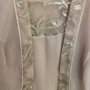 Tiered beige/tan georgette midi dress Size 8